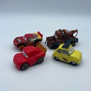 Disney Pixar Cars Lightning McQueen mini dirt racers Luigi Tow Mater lot of 4